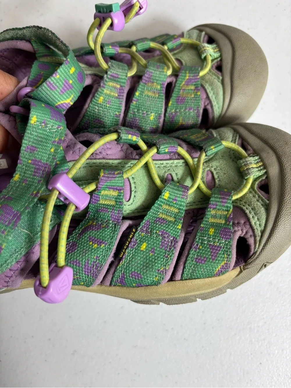 Keen Newport H2 Waterproof Hiking Sandals Purple and Green Youth Size 2